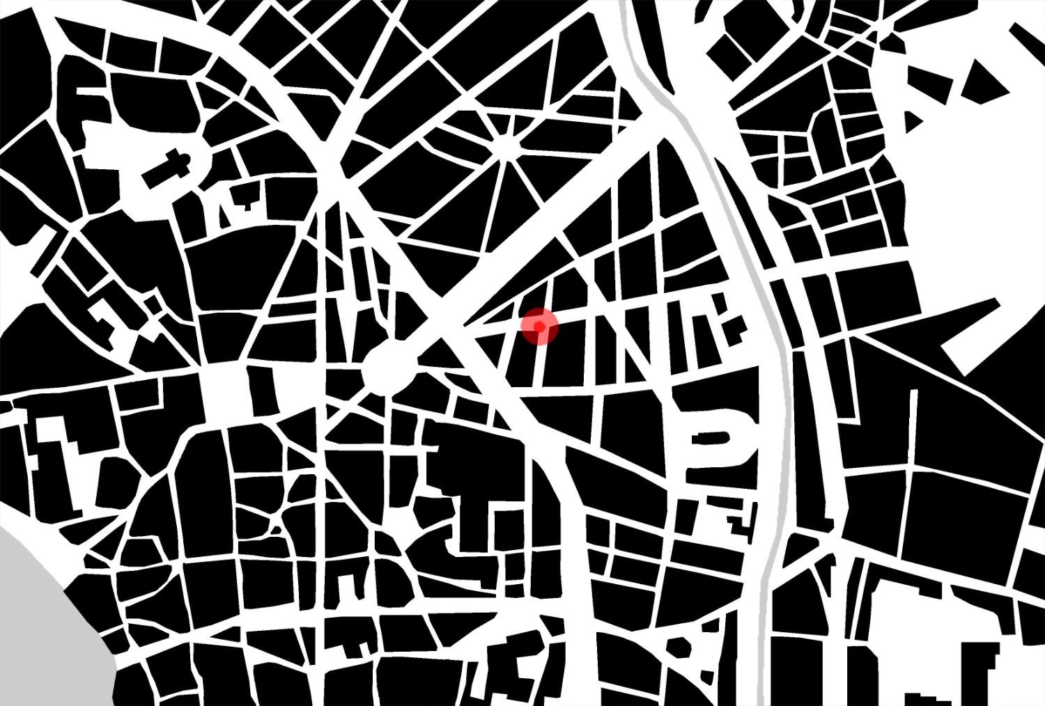 Plan de Toulouse, avec le repère de l’agence